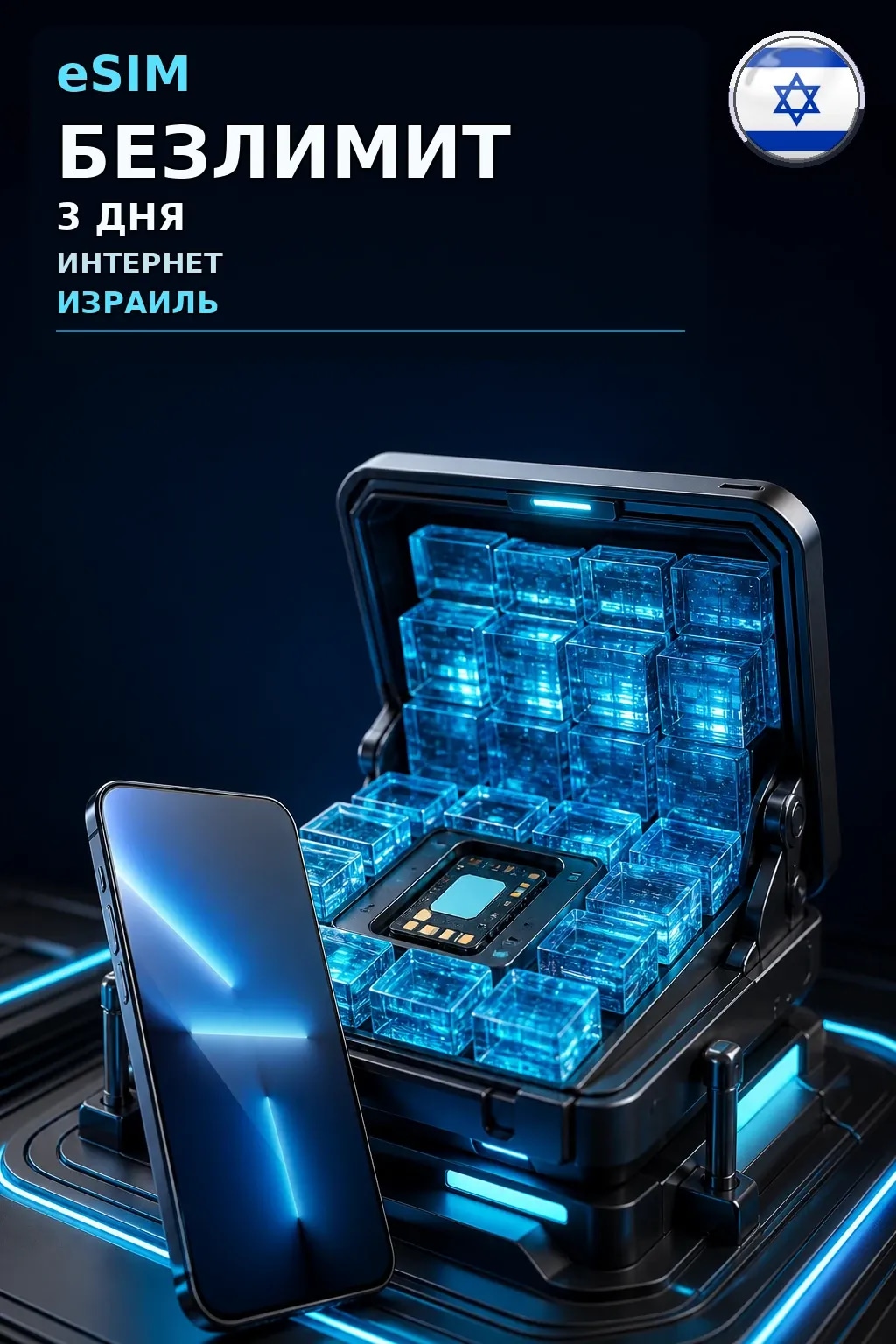eSIM Израиль — БЕЗЛИМИТ, 3 дня — интернет