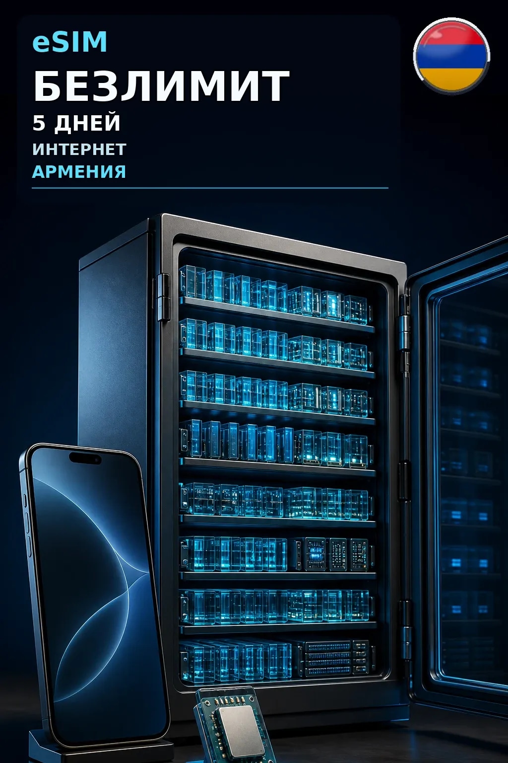 eSIM Армения — БЕЗЛИМИТ, 5 дней — интернет