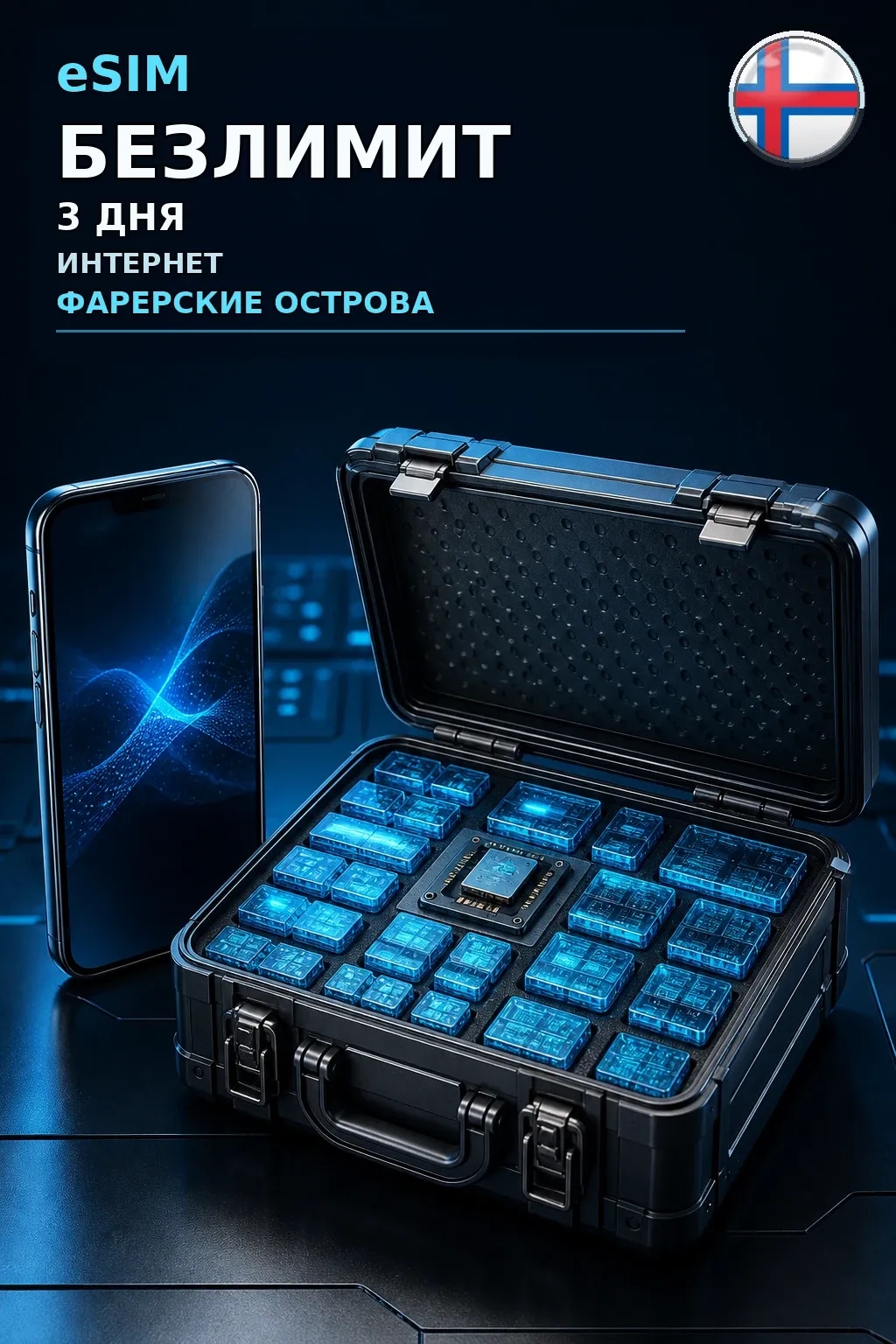 eSIM Фарерские Острова — БЕЗЛИМИТ, 3 дня — интернет