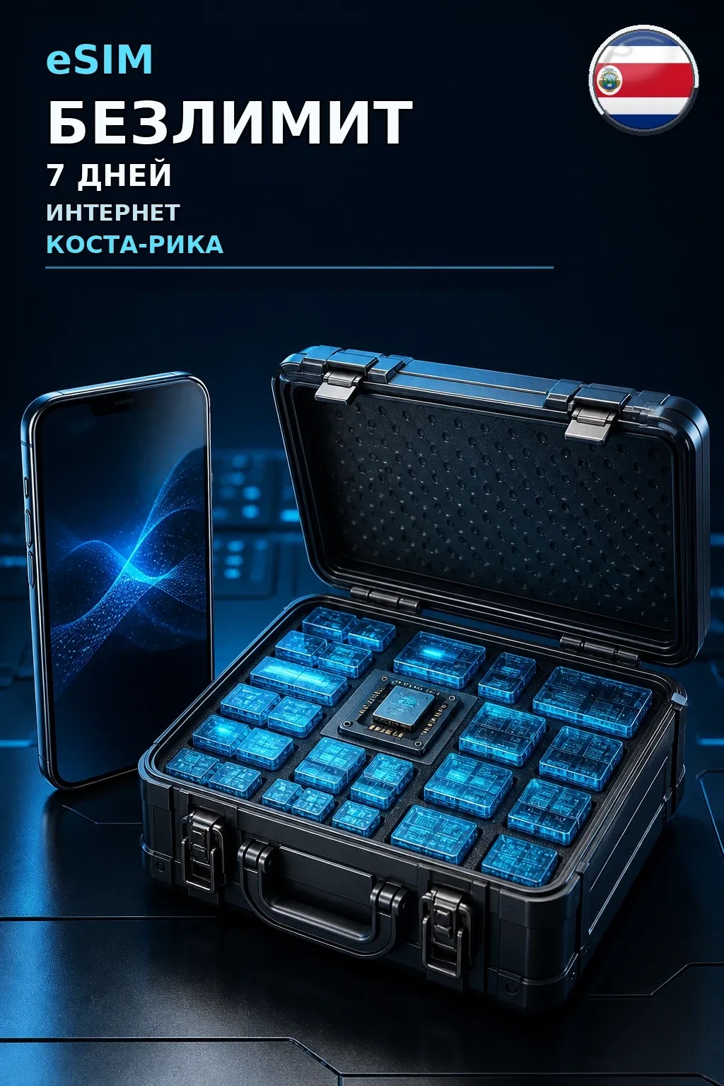 eSIM Коста-Рика — БЕЗЛИМИТ, 7 дней — интернет