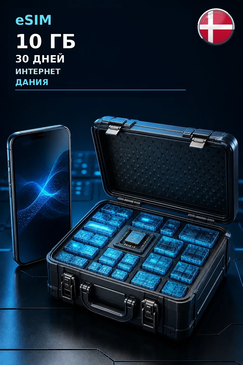 eSIM Дания — 10 ГБ, 30 дней — интернет