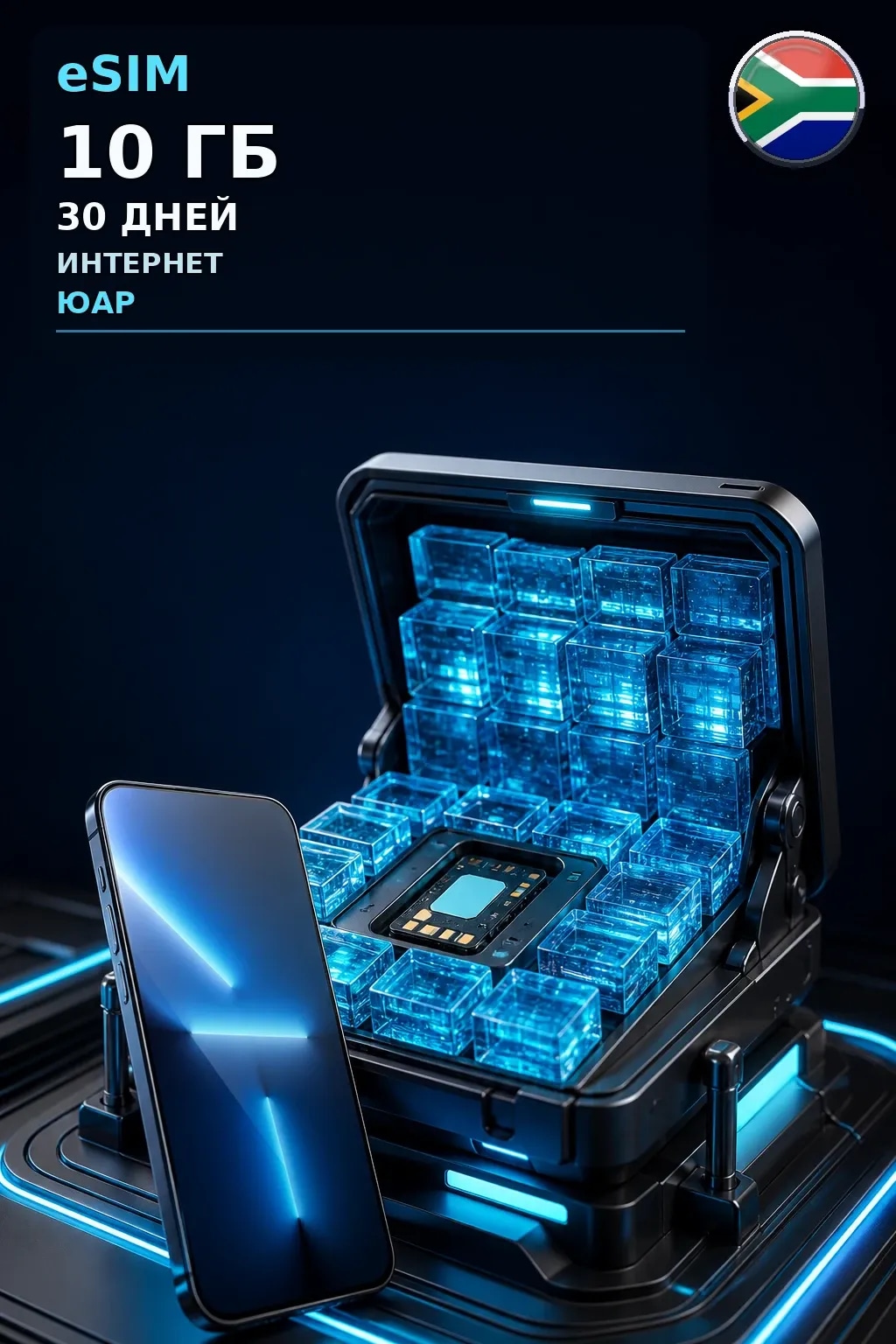 eSIM Юар — 10 ГБ, 30 дней — интернет