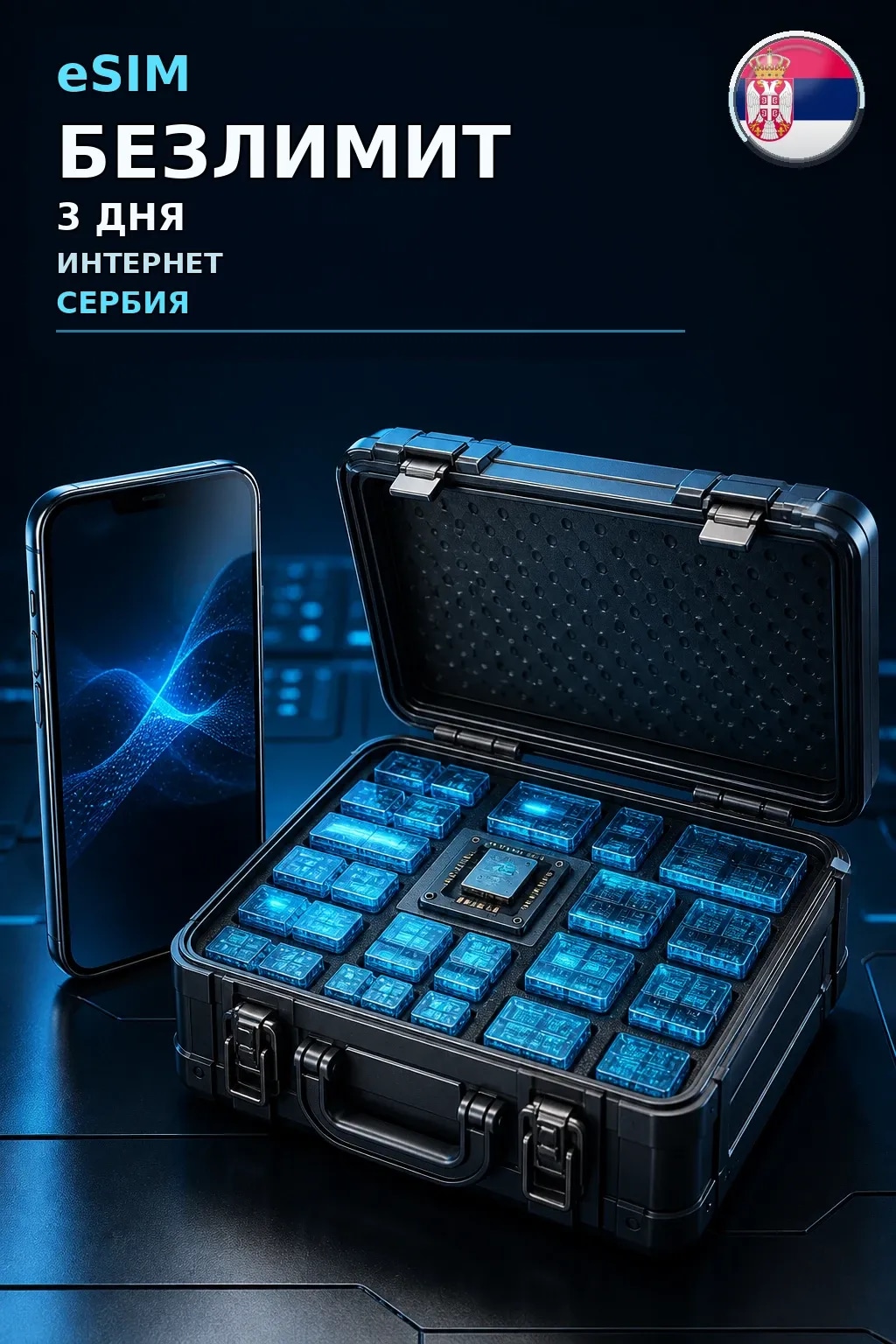 eSIM Сербия — БЕЗЛИМИТ, 3 дня — интернет