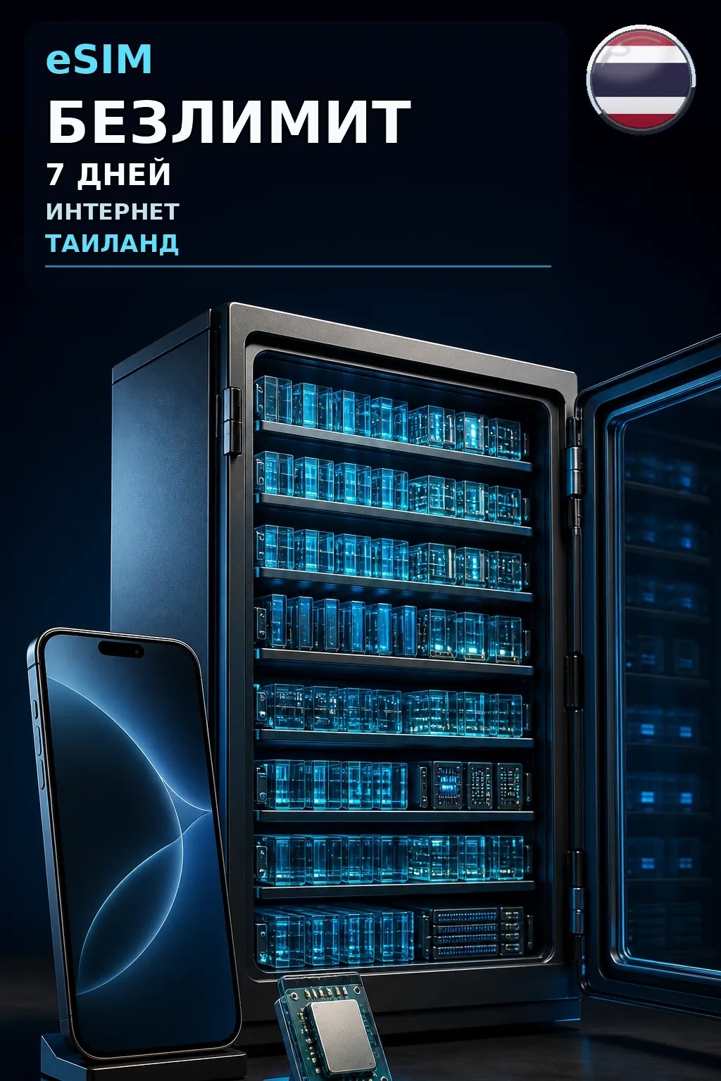 eSIM Таиланд — БЕЗЛИМИТ, 7 дней — интернет