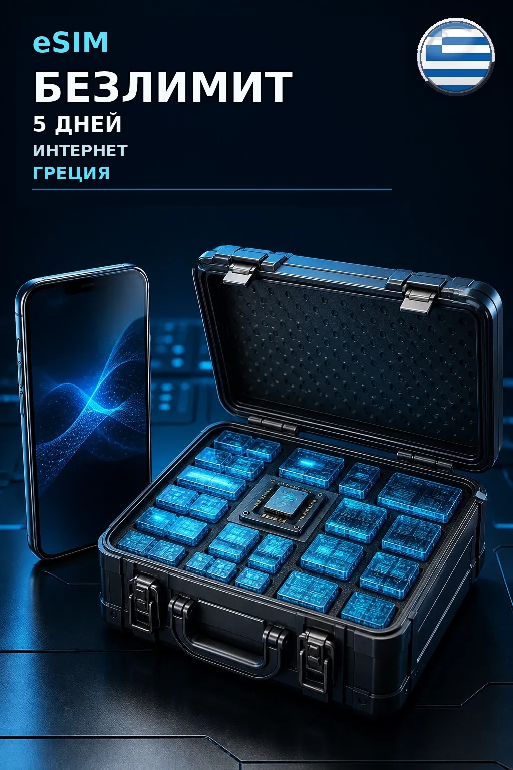 eSIM Греция — БЕЗЛИМИТ, 5 дней — интернет