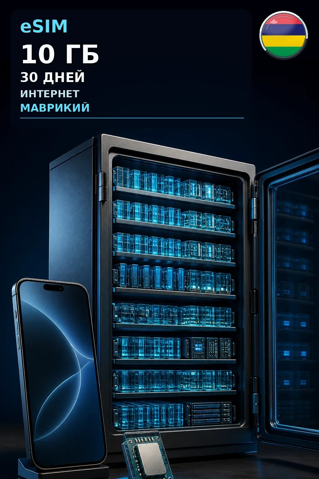 eSIM Маврикий — 10 ГБ, 30 дней — интернет