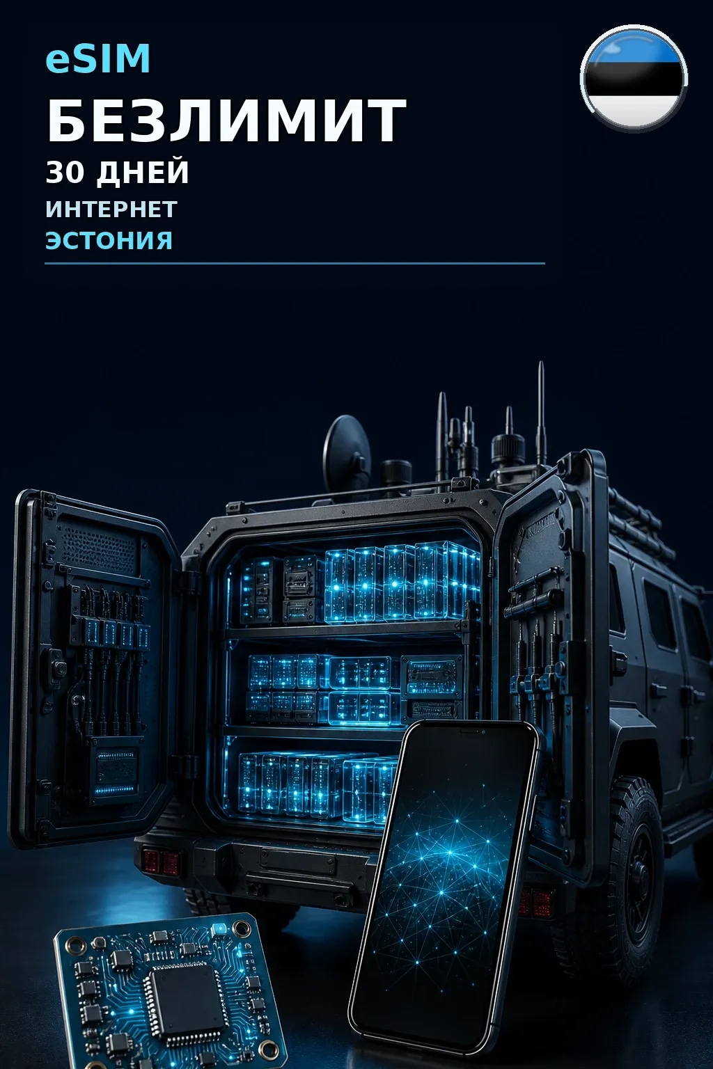 eSIM Эстония — БЕЗЛИМИТ, 30 дней — интернет