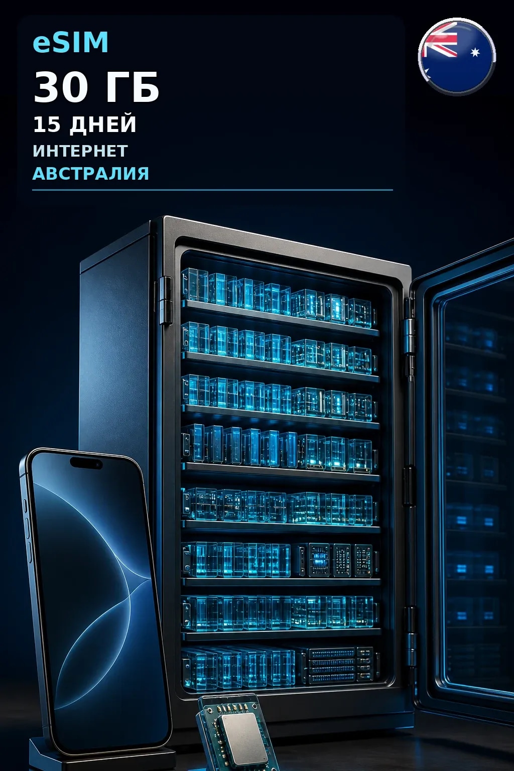 eSIM Австралия — 30 ГБ, 15 дней — интернет