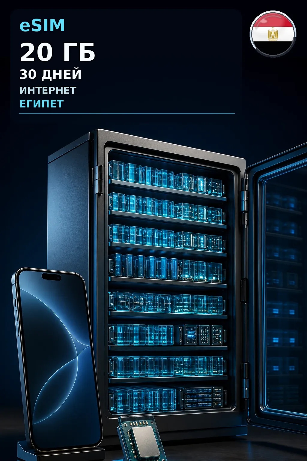 eSIM Египет — 20 ГБ, 30 дней — интернет