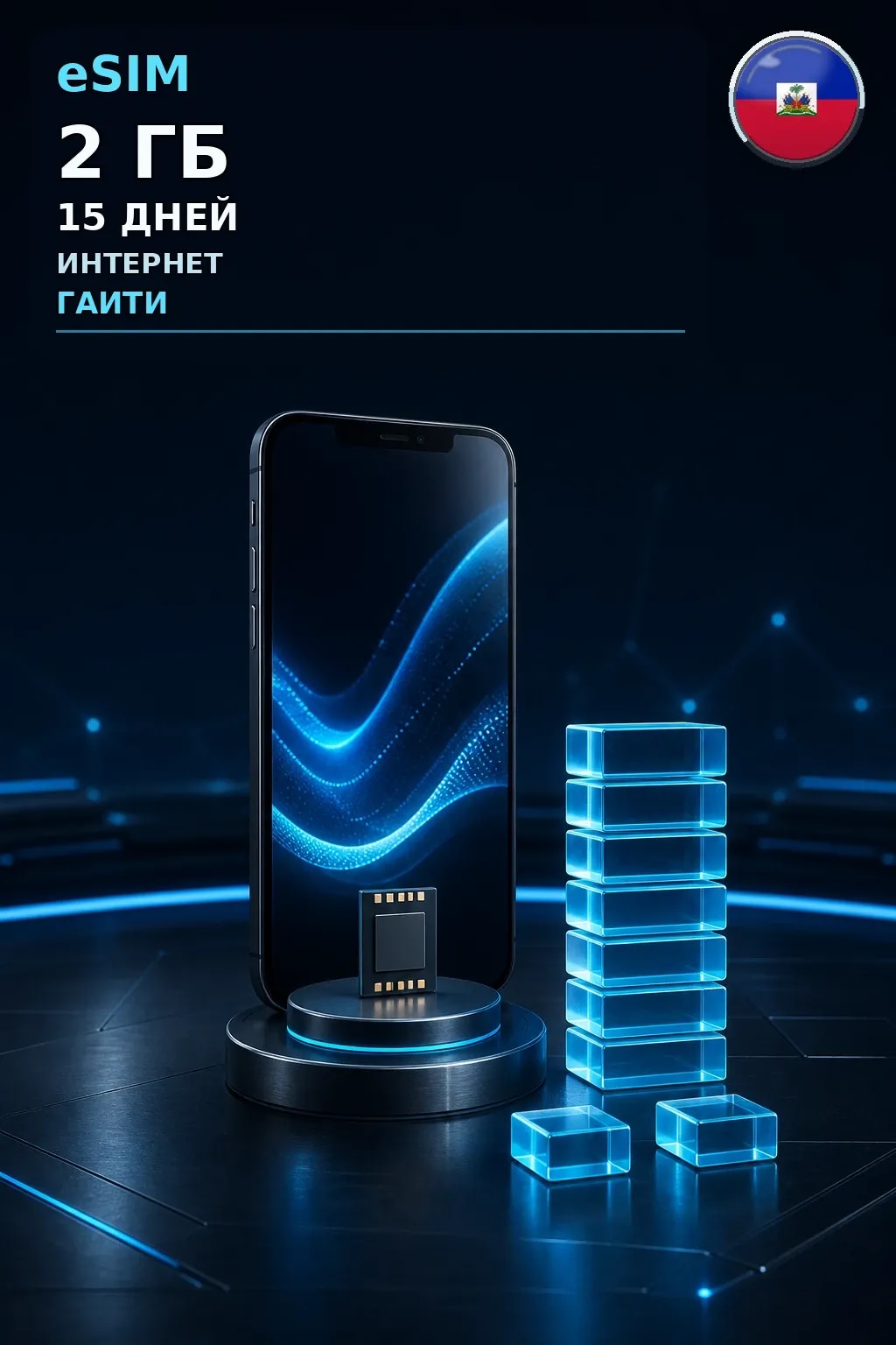 eSIM Гаити — 2 ГБ, 15 дней — интернет