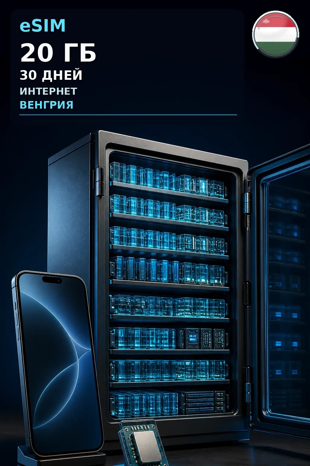 eSIM Венгрия — 20 ГБ, 30 дней — интернет