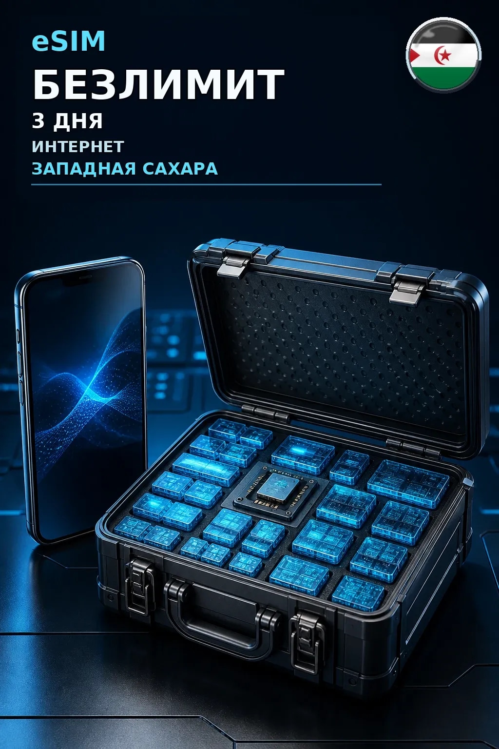 eSIM Западная Сахара — БЕЗЛИМИТ, 3 дня — интернет