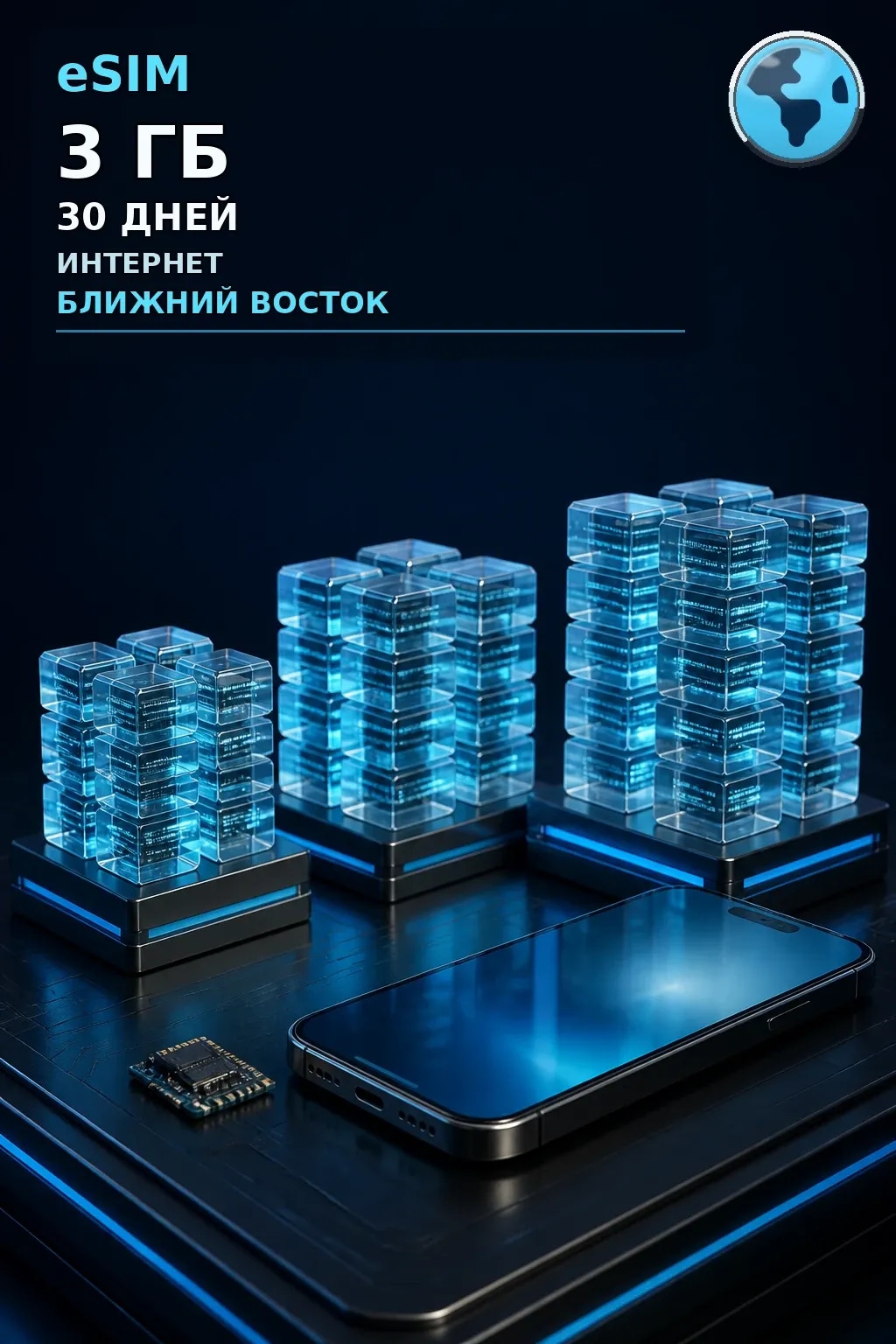 eSIM Ближний Восток — 3 ГБ, 30 дней — интернет
