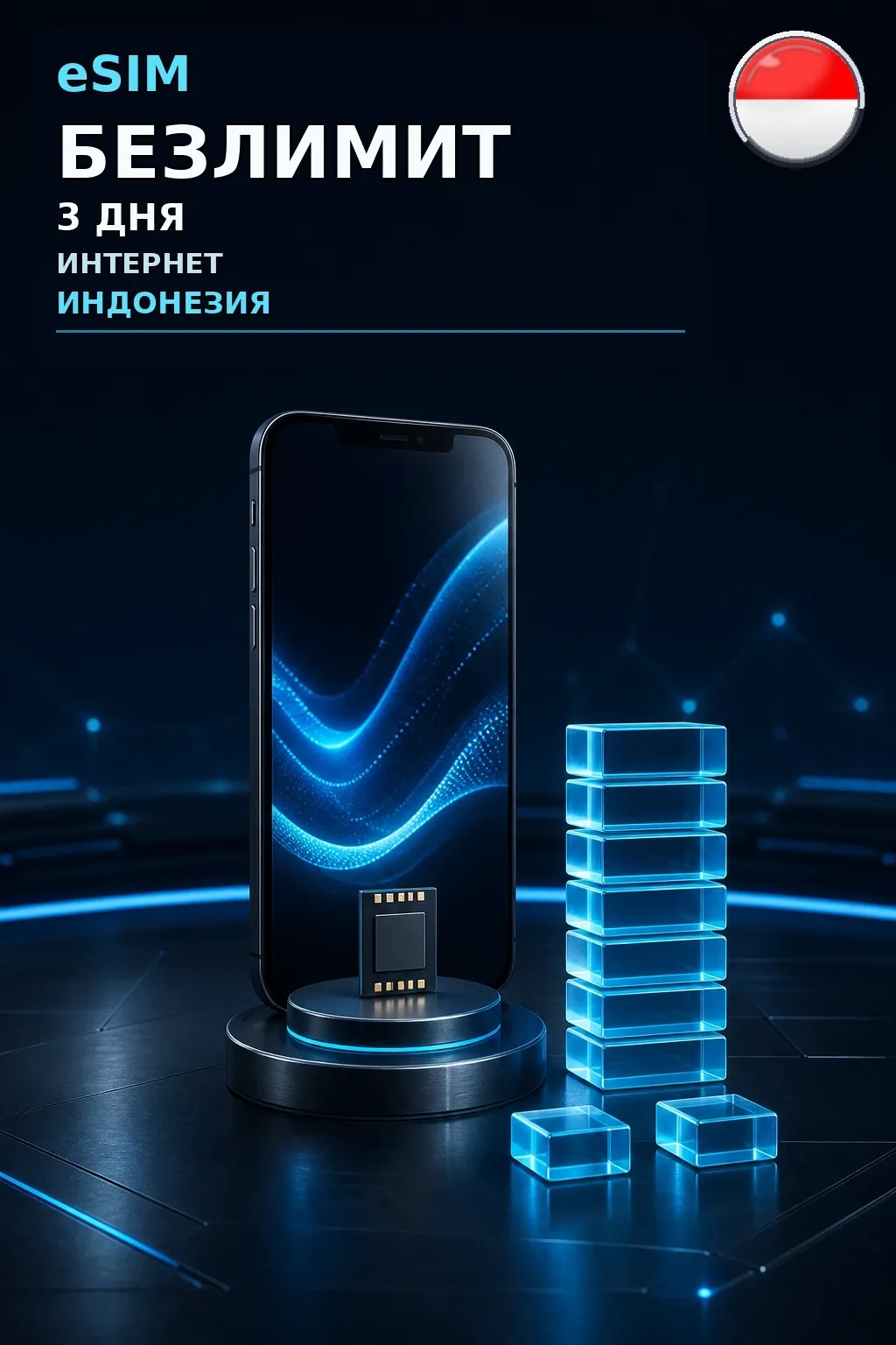eSIM Индонезия — БЕЗЛИМИТ, 3 дня — интернет