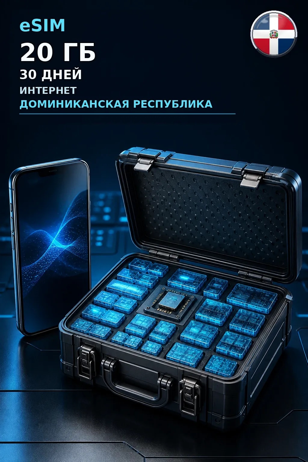 eSIM Доминиканская Республика — 20 ГБ, 30 дней — интернет