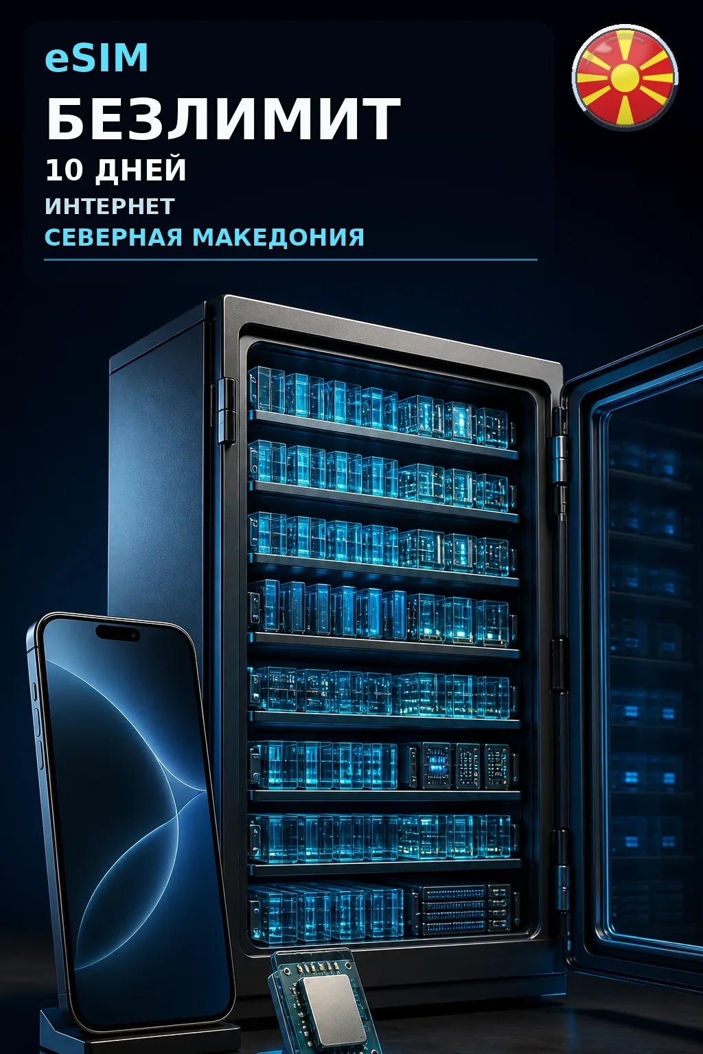 eSIM Северная Македония — БЕЗЛИМИТ, 10 дней — интернет