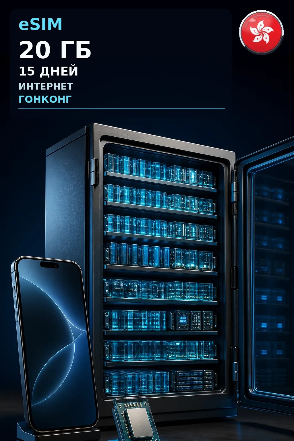 eSIM Гонконг — 20 ГБ, 15 дней — интернет