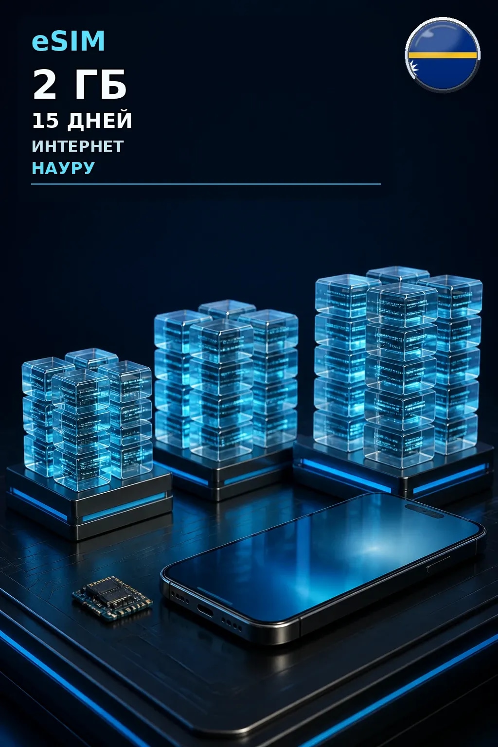 eSIM Науру — 2 ГБ, 15 дней — интернет