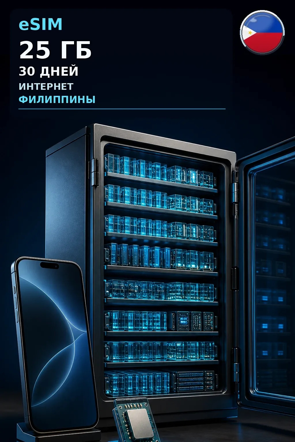 eSIM Филиппины — 25 ГБ, 30 дней — интернет