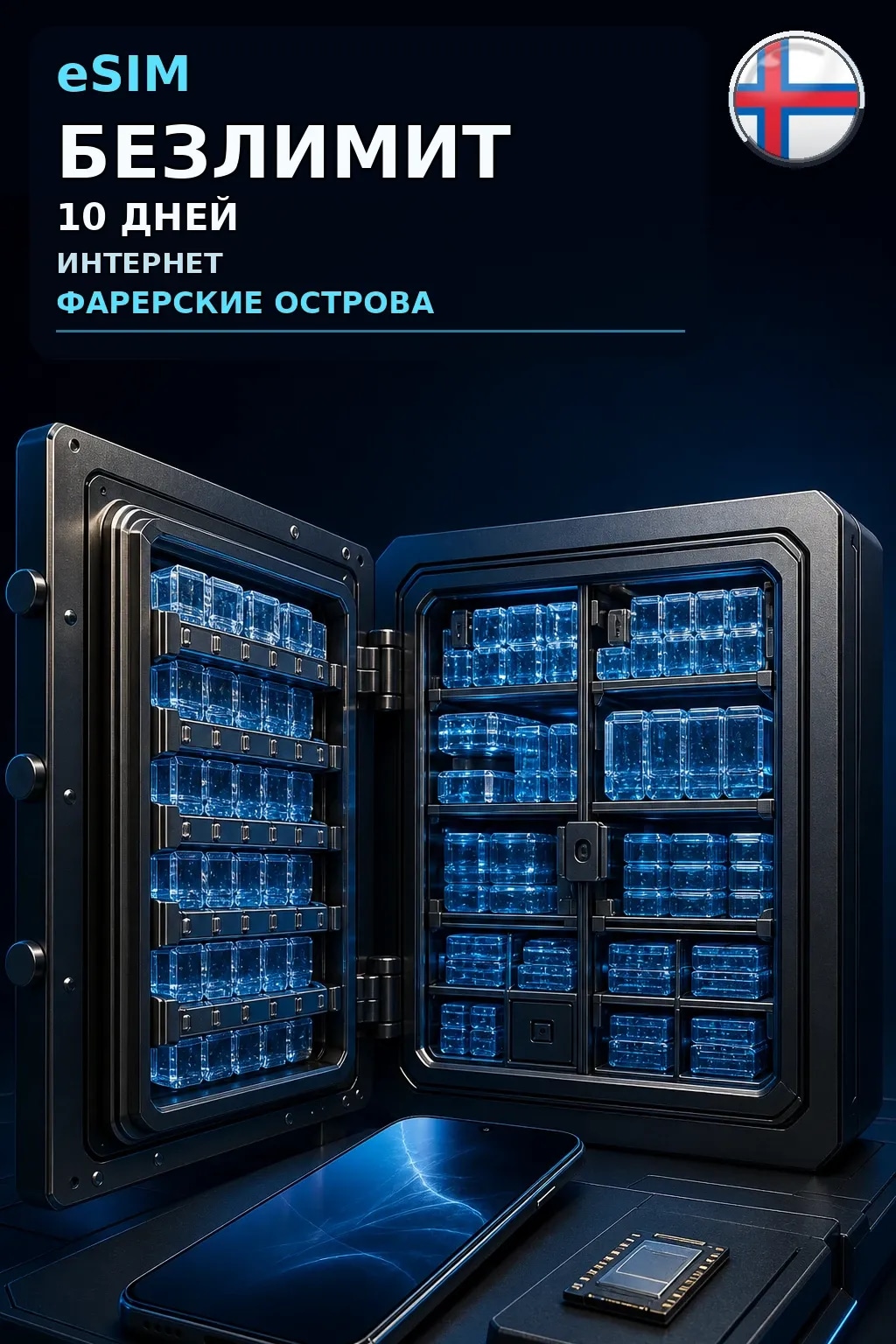 eSIM Фарерские Острова — БЕЗЛИМИТ, 10 дней — интернет