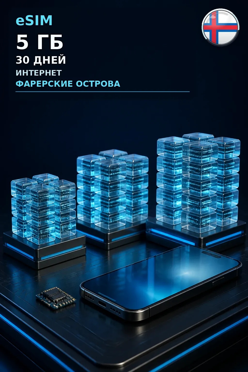 eSIM Фарерские Острова — 5 ГБ, 30 дней — интернет