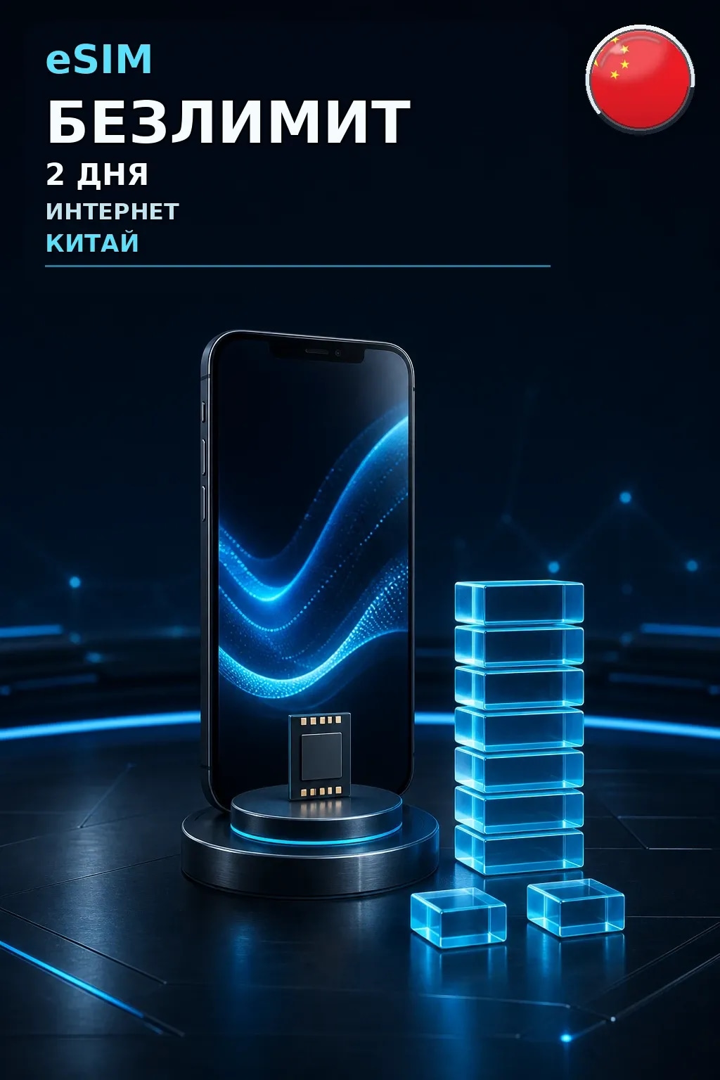eSIM Китай — БЕЗЛИМИТ, 2 дня — интернет