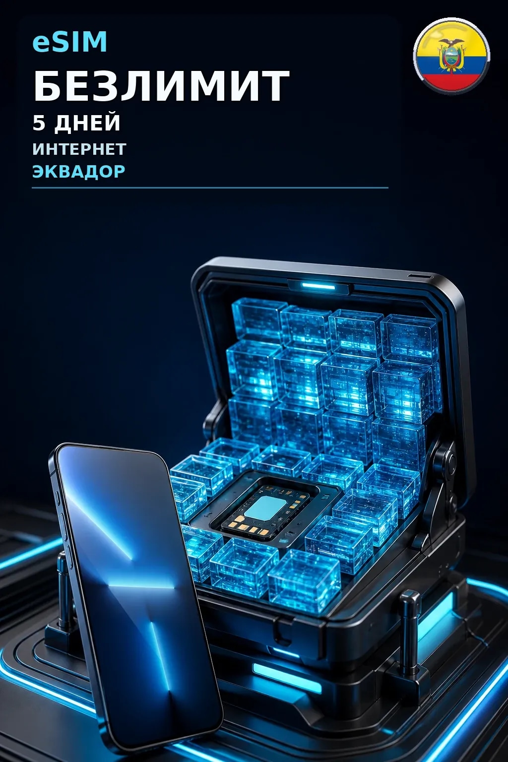 eSIM Эквадор — БЕЗЛИМИТ, 5 дней — интернет