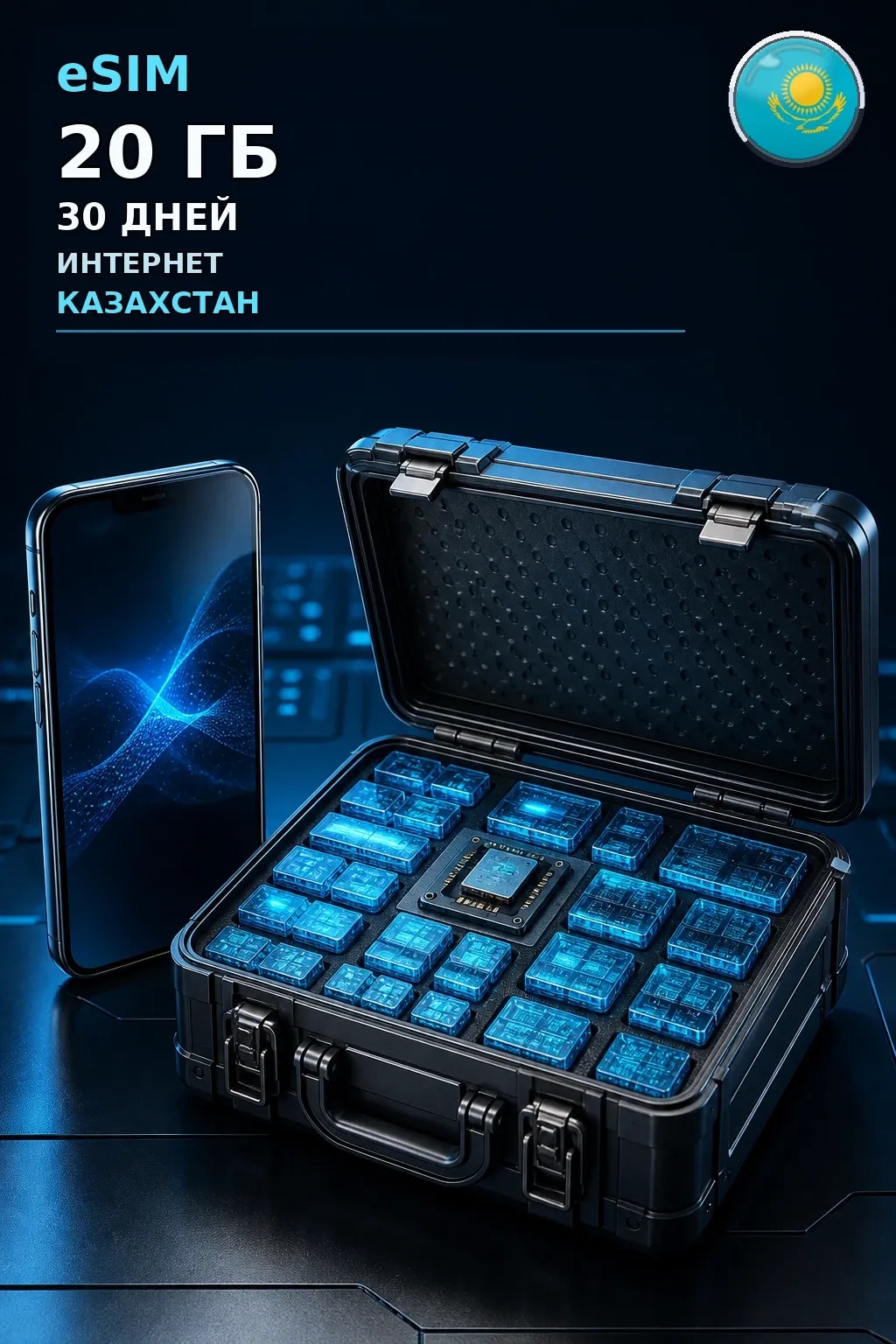 eSIM Казахстан — 20 ГБ, 30 дней — интернет