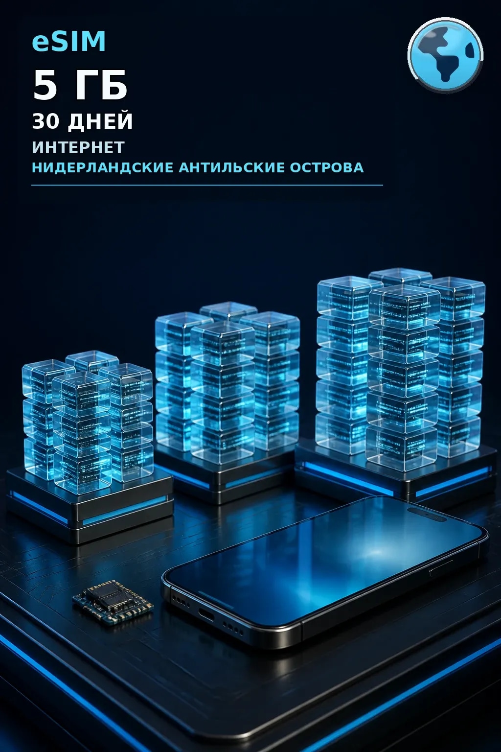 eSIM Нидерландские Антильские Острова — 5 ГБ, 30 дней — интернет
