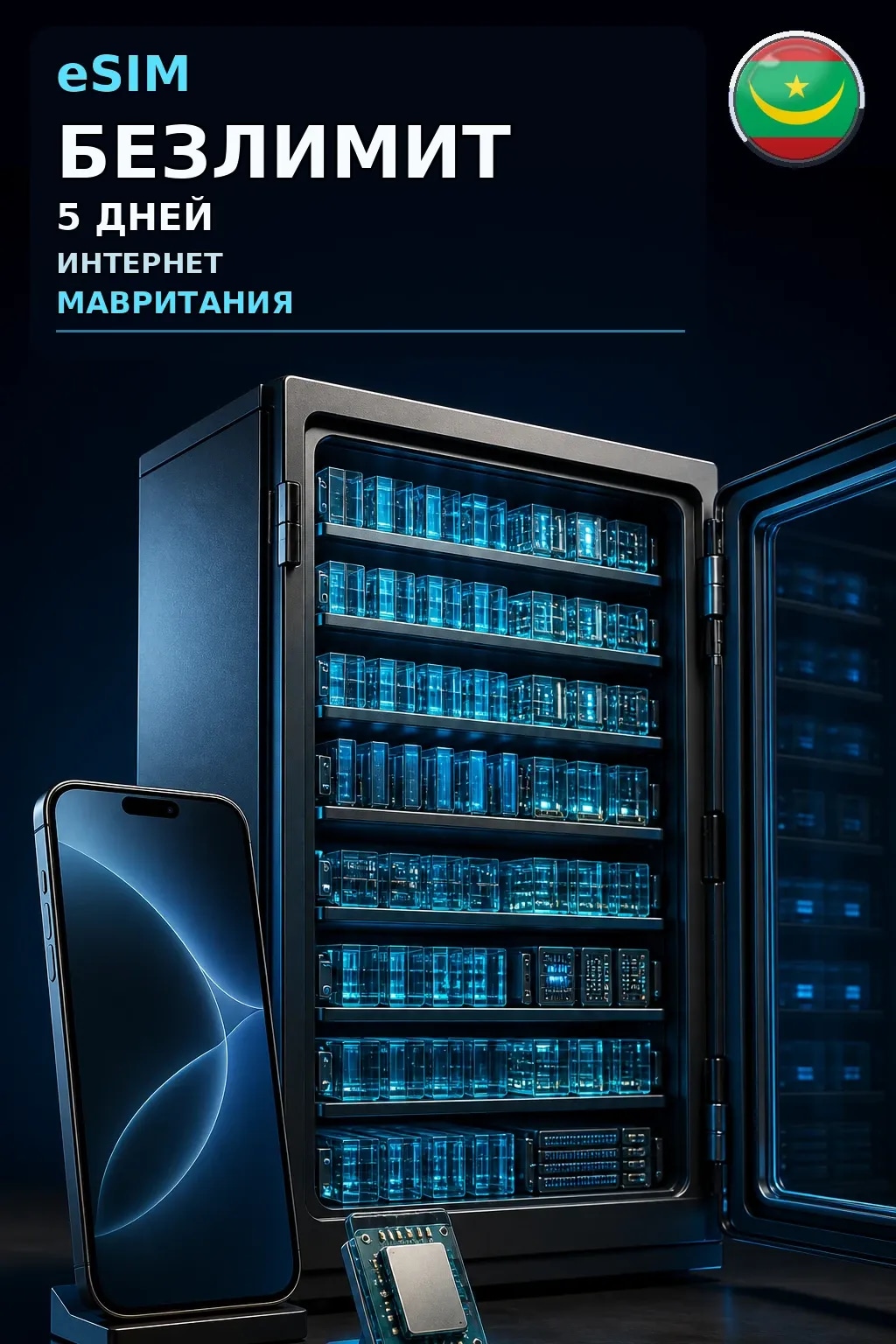 eSIM Мавритания — БЕЗЛИМИТ, 5 дней — интернет