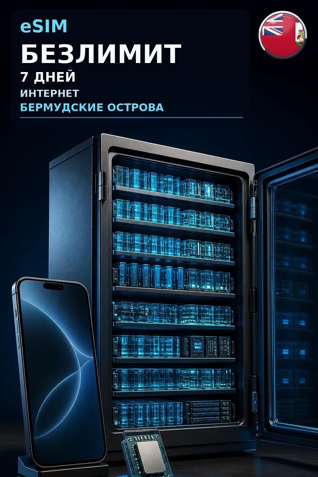 eSIM Бермудские Острова — БЕЗЛИМИТ, 7 дней — интернет