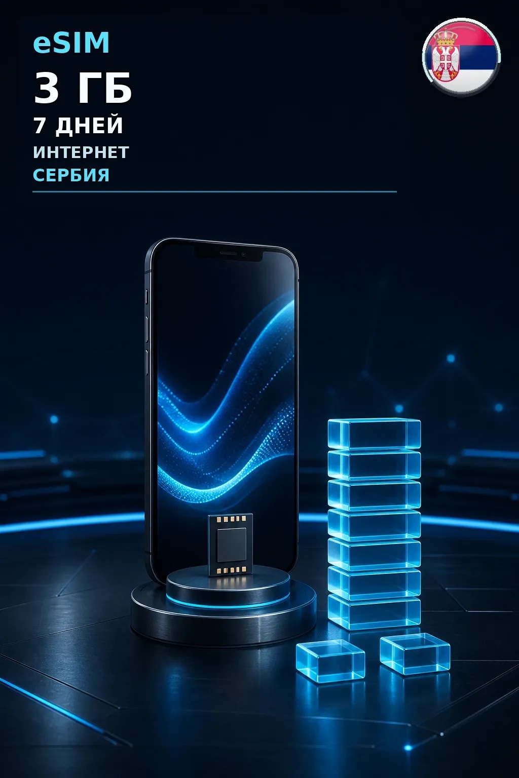 eSIM Сербия — 3 ГБ, 7 дней — интернет