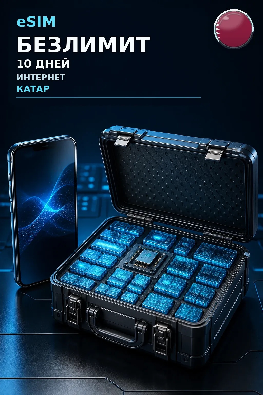 eSIM Катар — БЕЗЛИМИТ, 10 дней — интернет