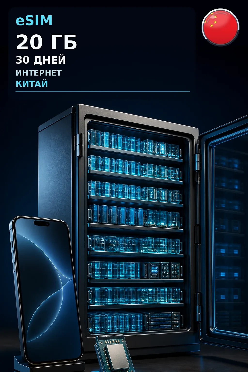 eSIM Китай — 20 ГБ, 30 дней — интернет