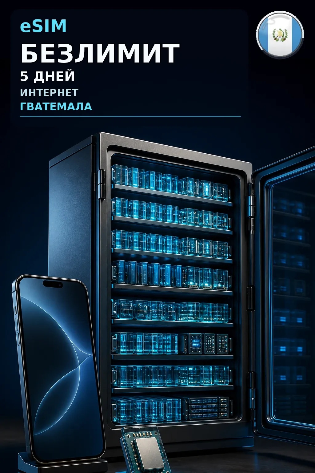 eSIM Гватемала — БЕЗЛИМИТ, 5 дней — интернет