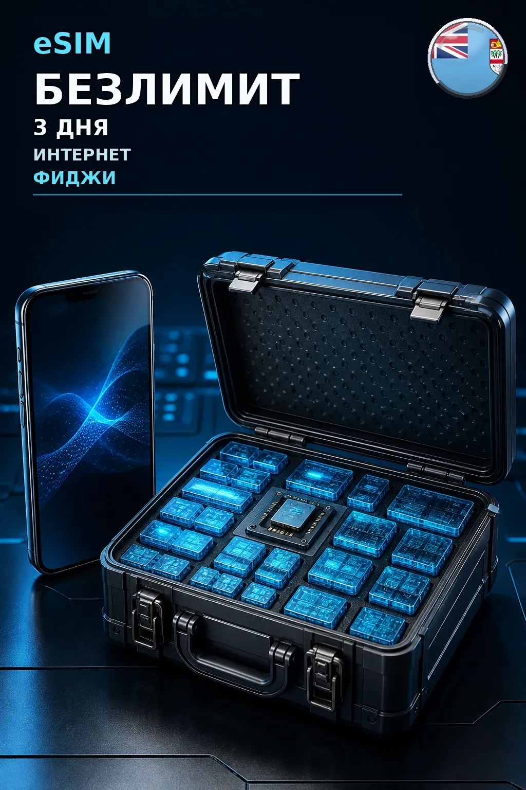 eSIM Фиджи — БЕЗЛИМИТ, 3 дня — интернет