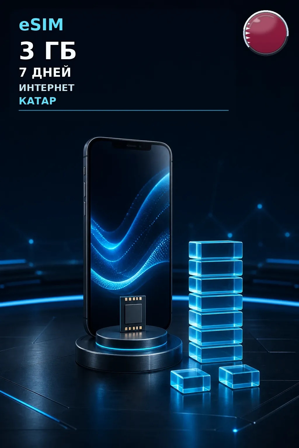 eSIM Катар — 3 ГБ, 7 дней — интернет
