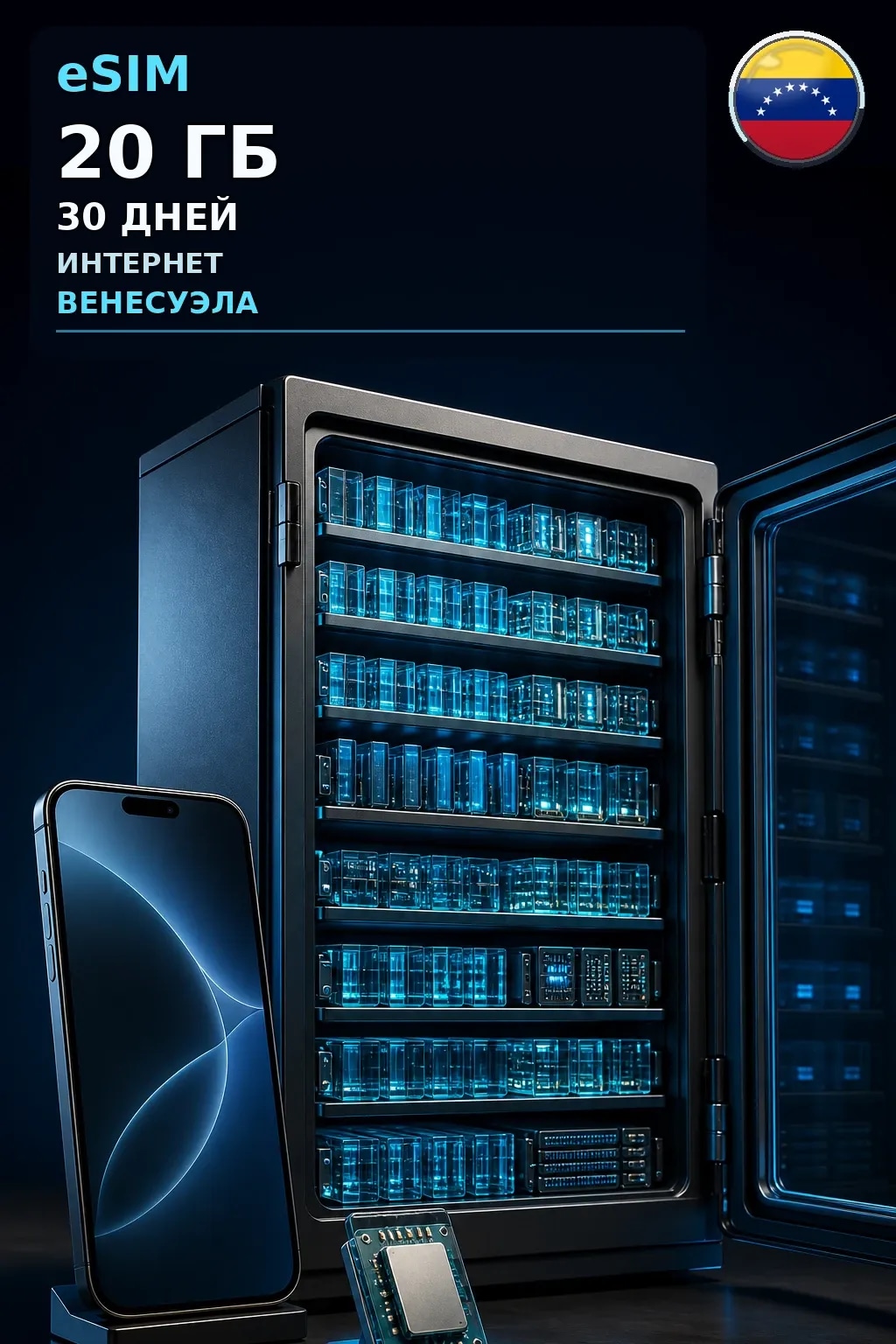 eSIM Венесуэла — 20 ГБ, 30 дней — интернет