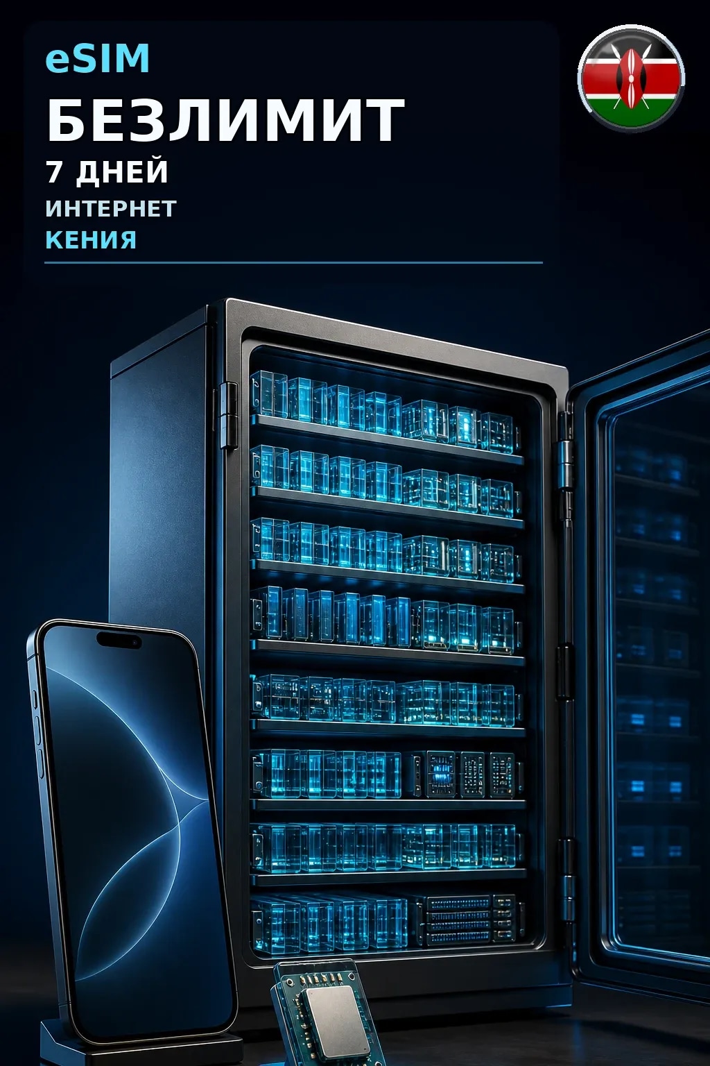 eSIM Кения — БЕЗЛИМИТ, 7 дней — интернет
