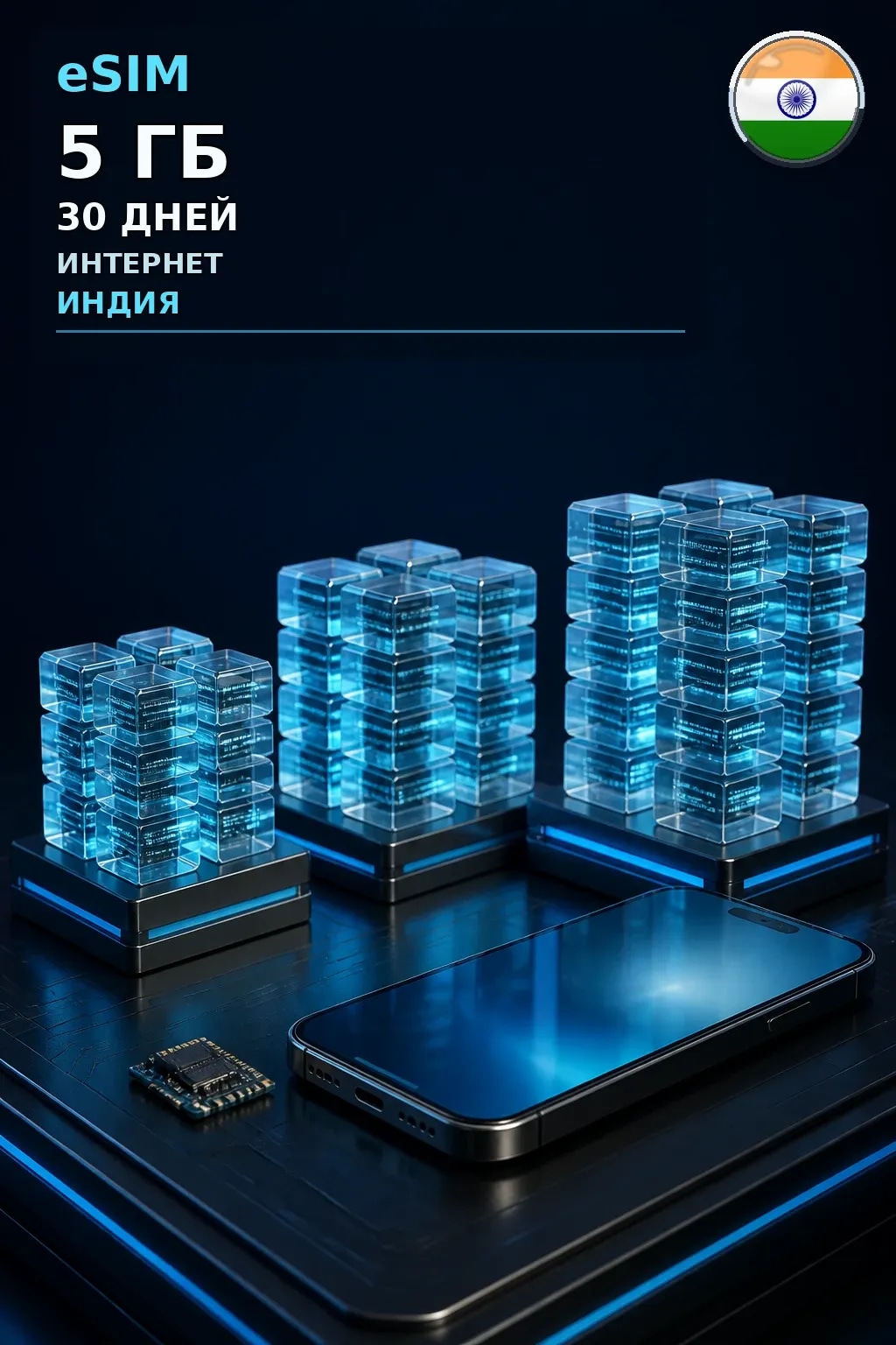 eSIM Индия — 5 ГБ, 30 дней — интернет