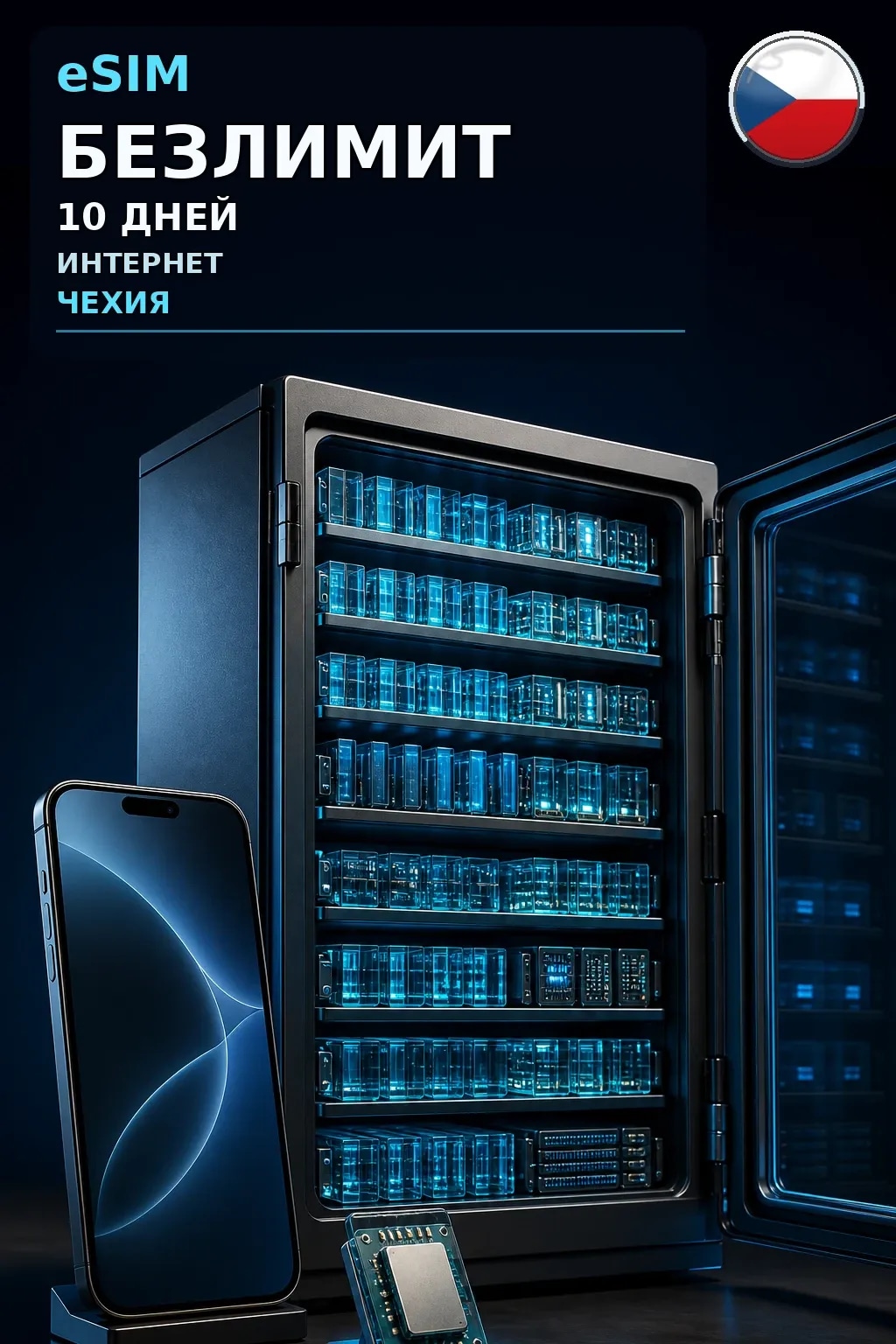 eSIM Чехия — БЕЗЛИМИТ, 10 дней — интернет