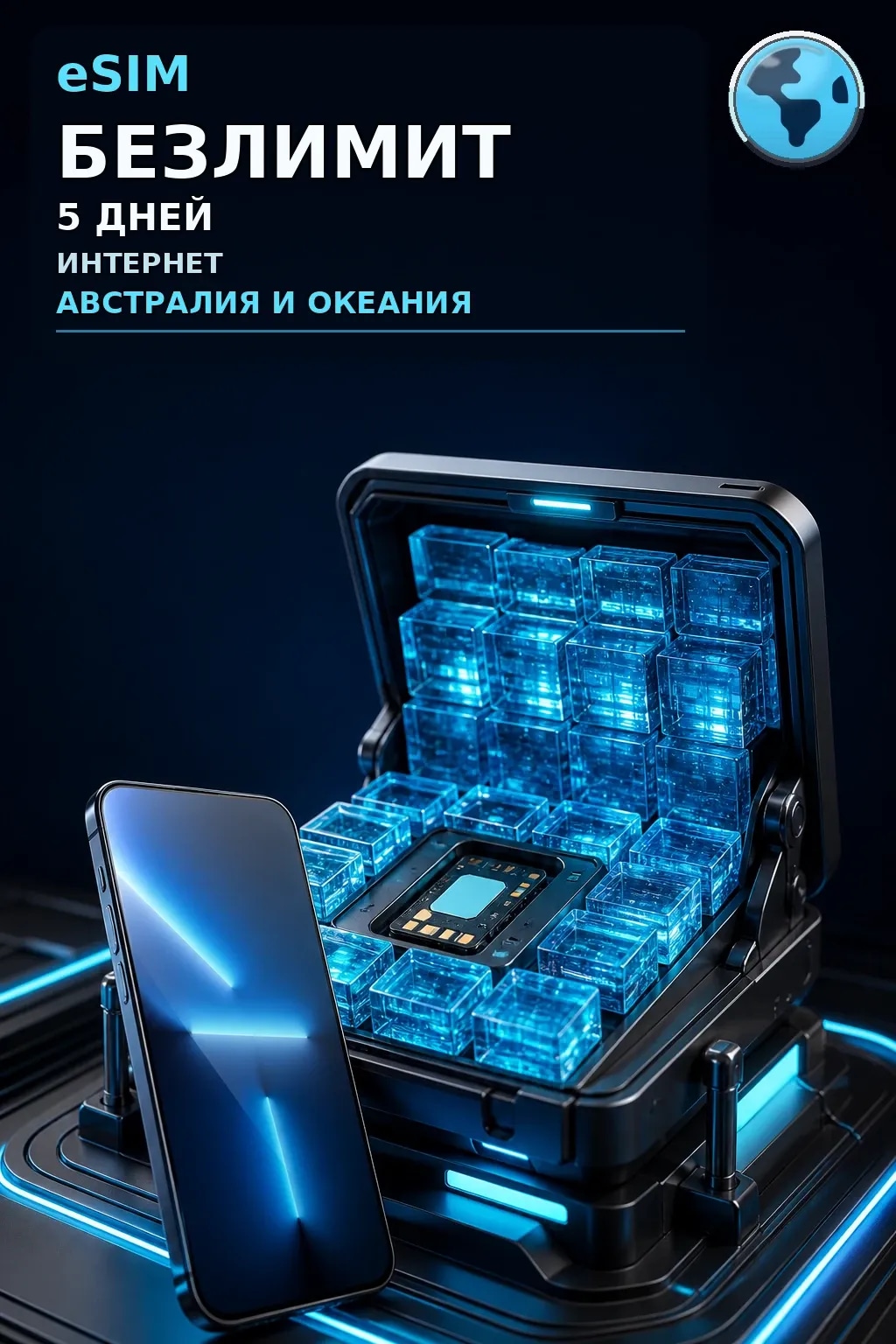 eSIM Австралия и Океания — БЕЗЛИМИТ, 5 дней — интернет