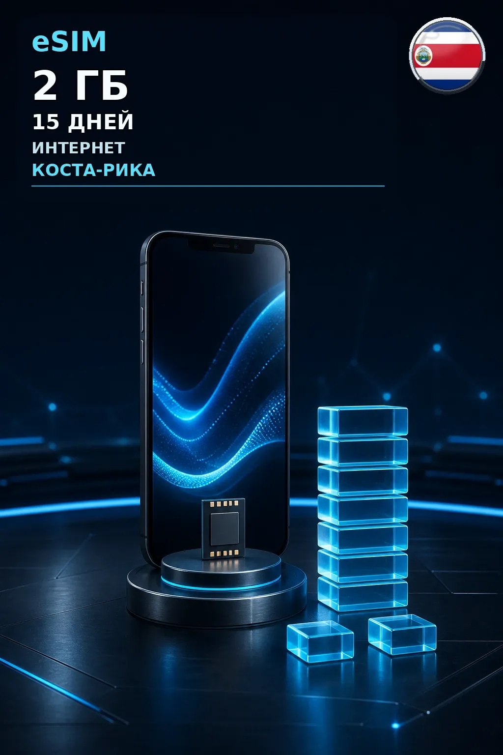 eSIM Коста-Рика — 2 ГБ, 15 дней — интернет