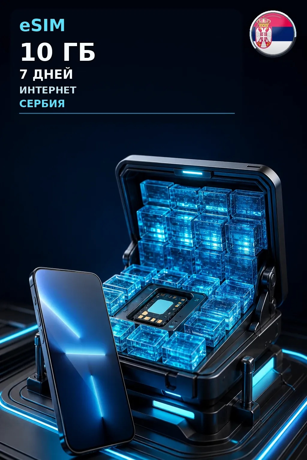 eSIM Сербия — 10 ГБ, 7 дней — интернет